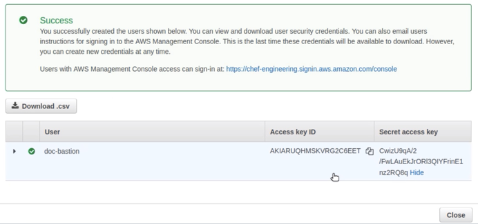 AWS IAM User Created with Access Key